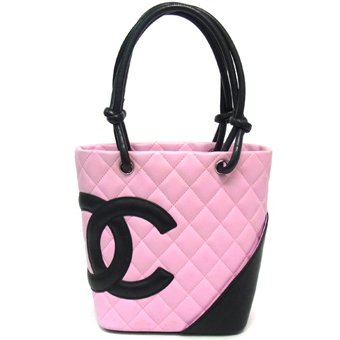 CHANEL シャネル カンボンライン コピー CH-BAG085  トートバッグ ピンク ブラック ラムスキン ココマーク